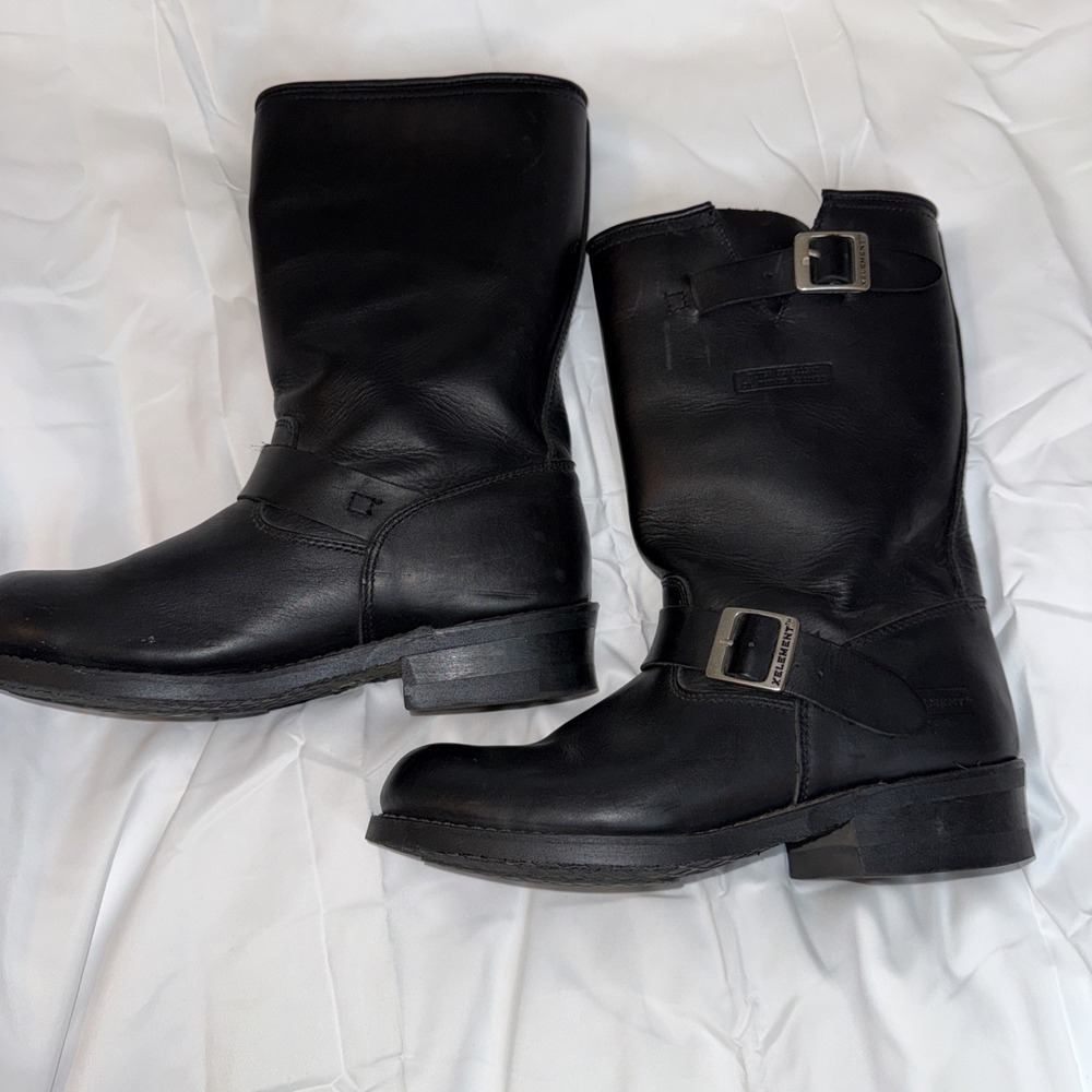 Xelement Black Leather Motorcycle Engineer Biker Boots Women's Size 10 (LU1440)